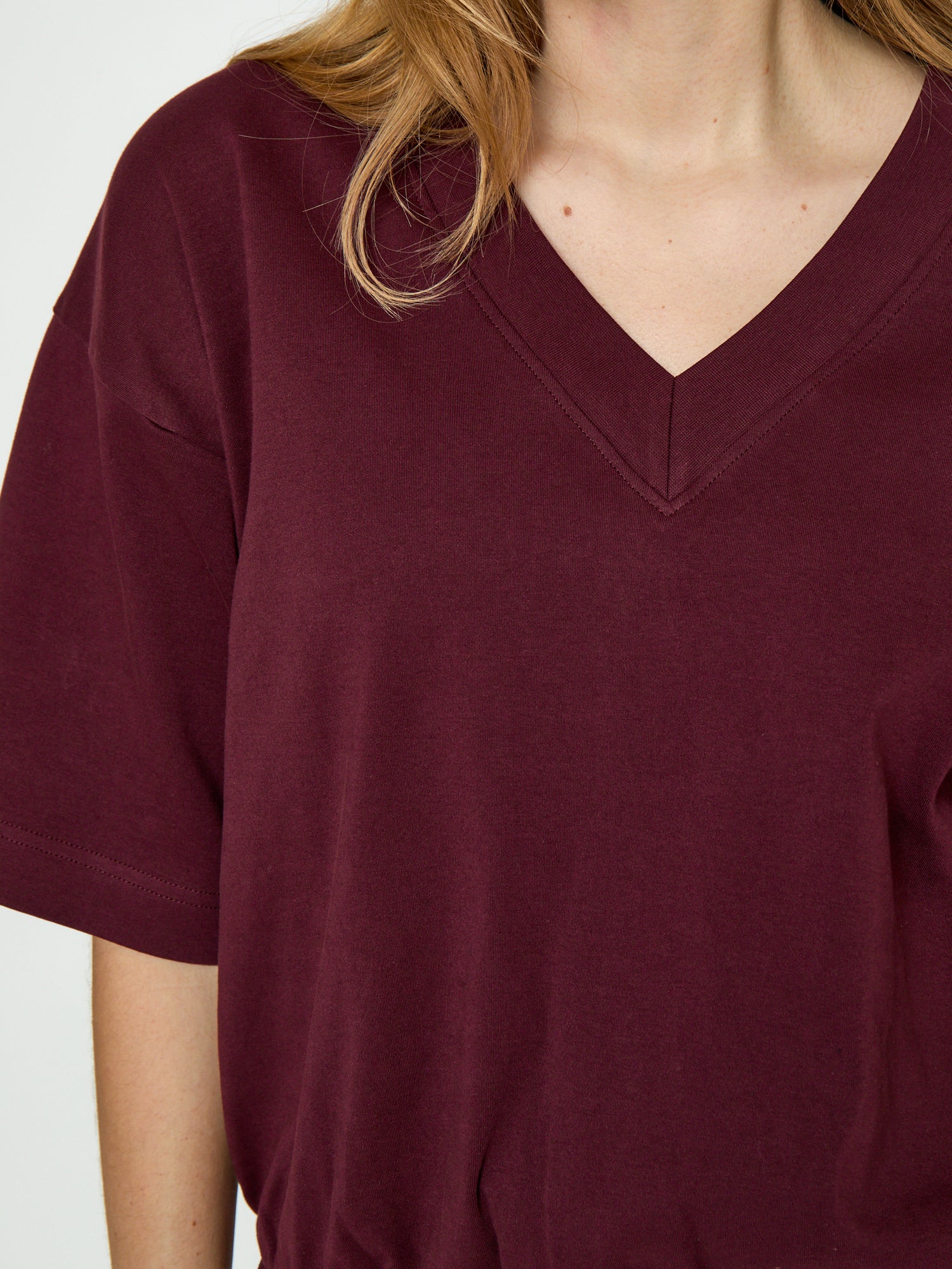 Peppercorn PCFiola GOTS V-neck Tshirt T-Shirt 4901 Berry