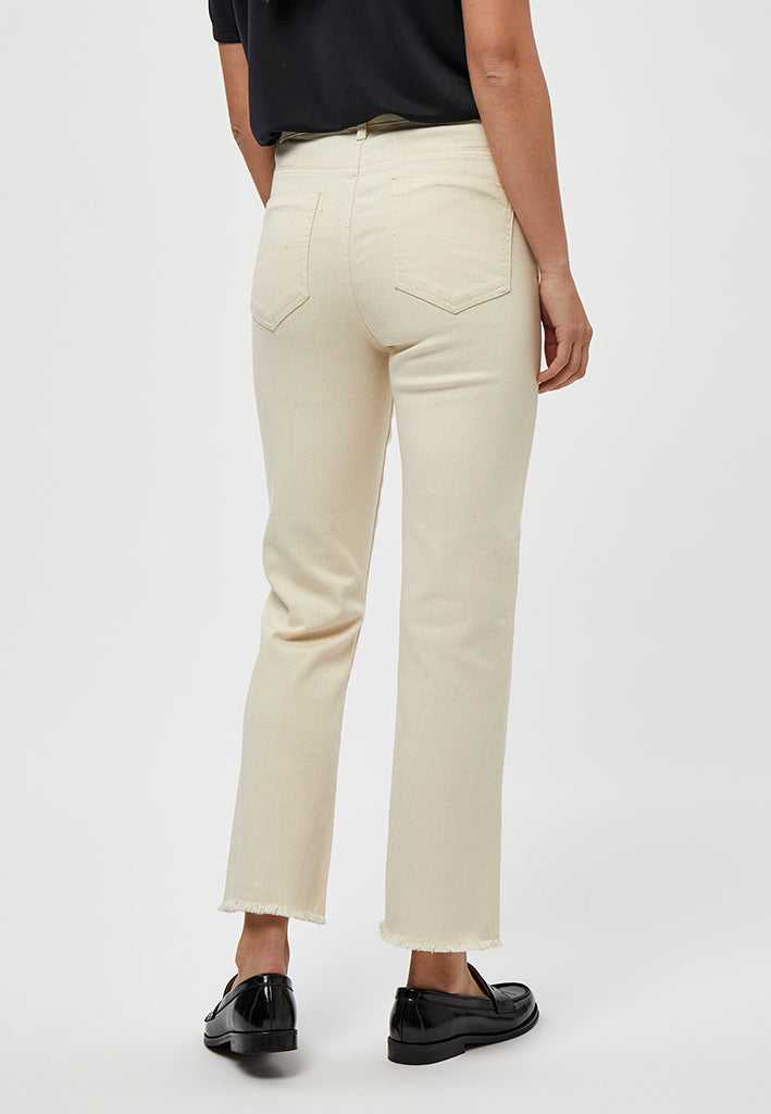 Peppercorn PCFione MW Cropped Jeans Jeans 0023 Seedpearl Cream