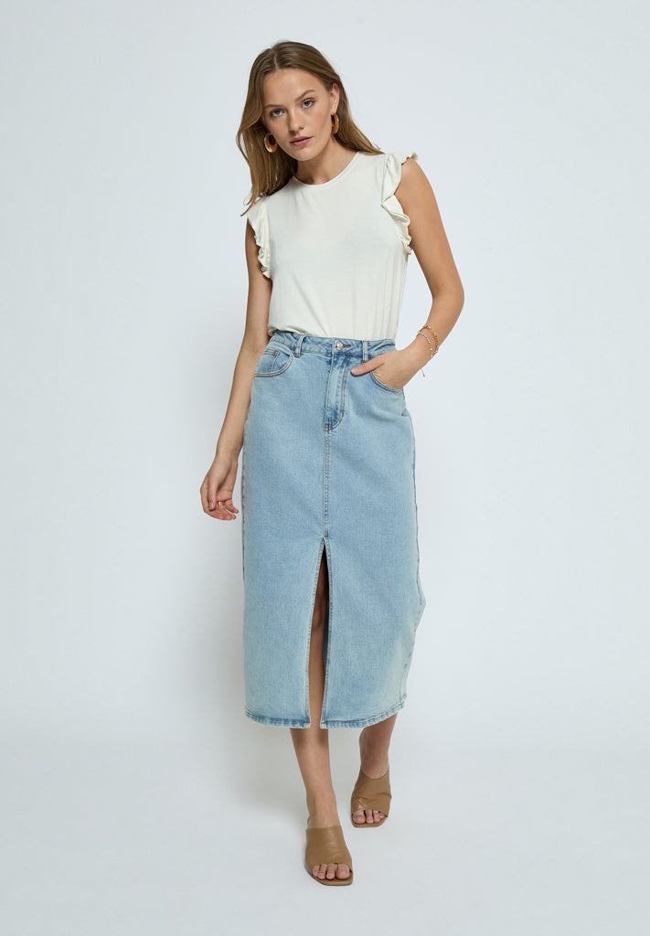 Peppercorn PCFione Skirt Skirt 9600 Light Blue Wash