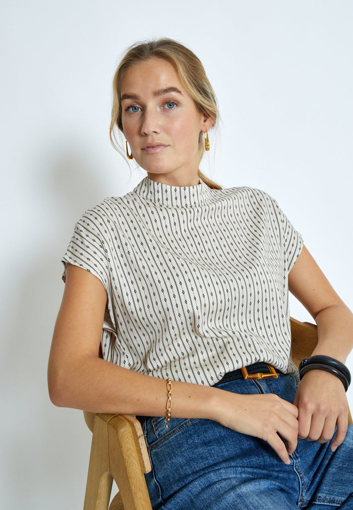 Peppercorn PCGabriella Top Top 0202P Whitecap Cream Print