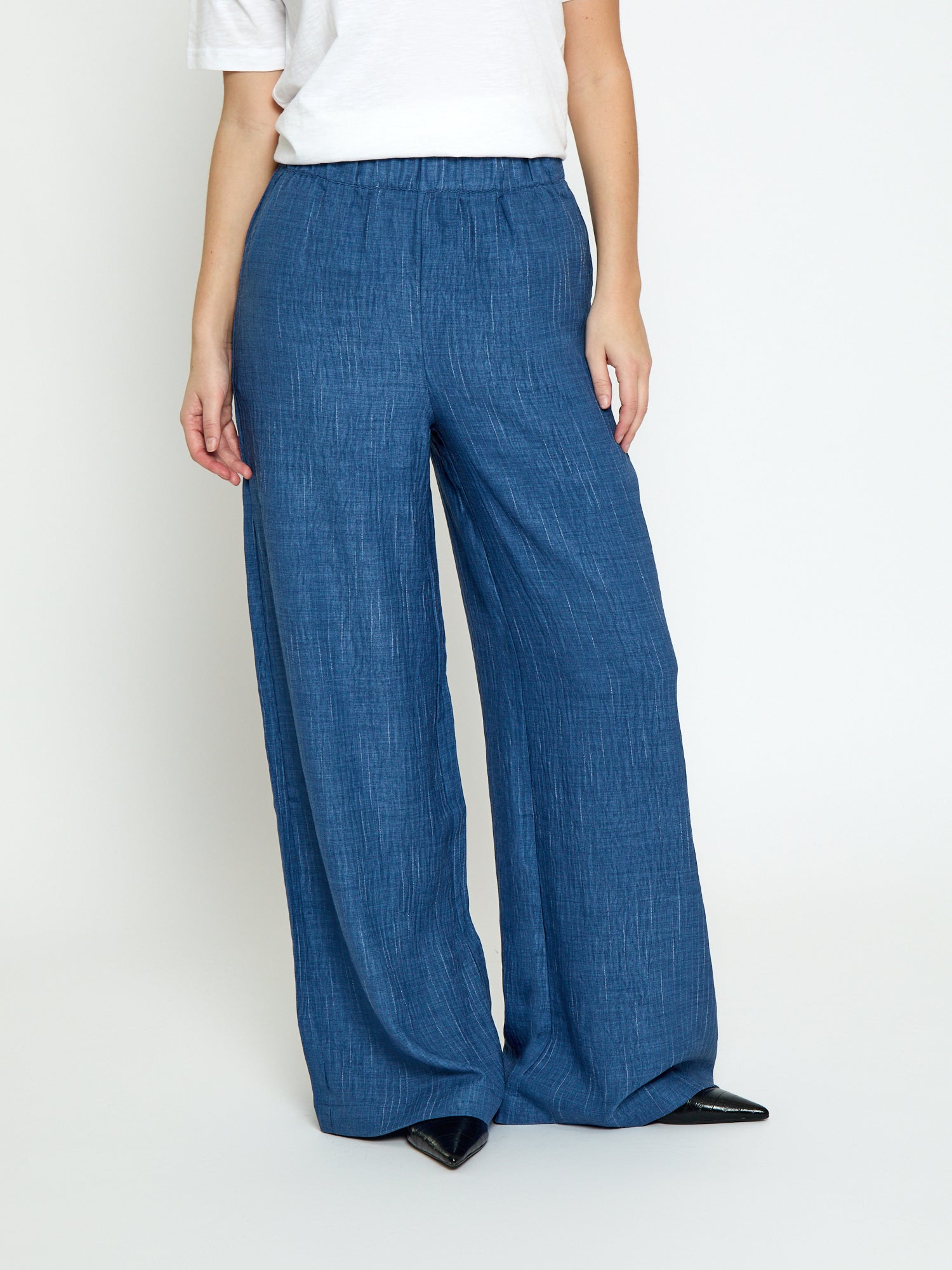 Peppercorn PCGaby Pinstripe Pant Pant 004 Mid-blue Denim