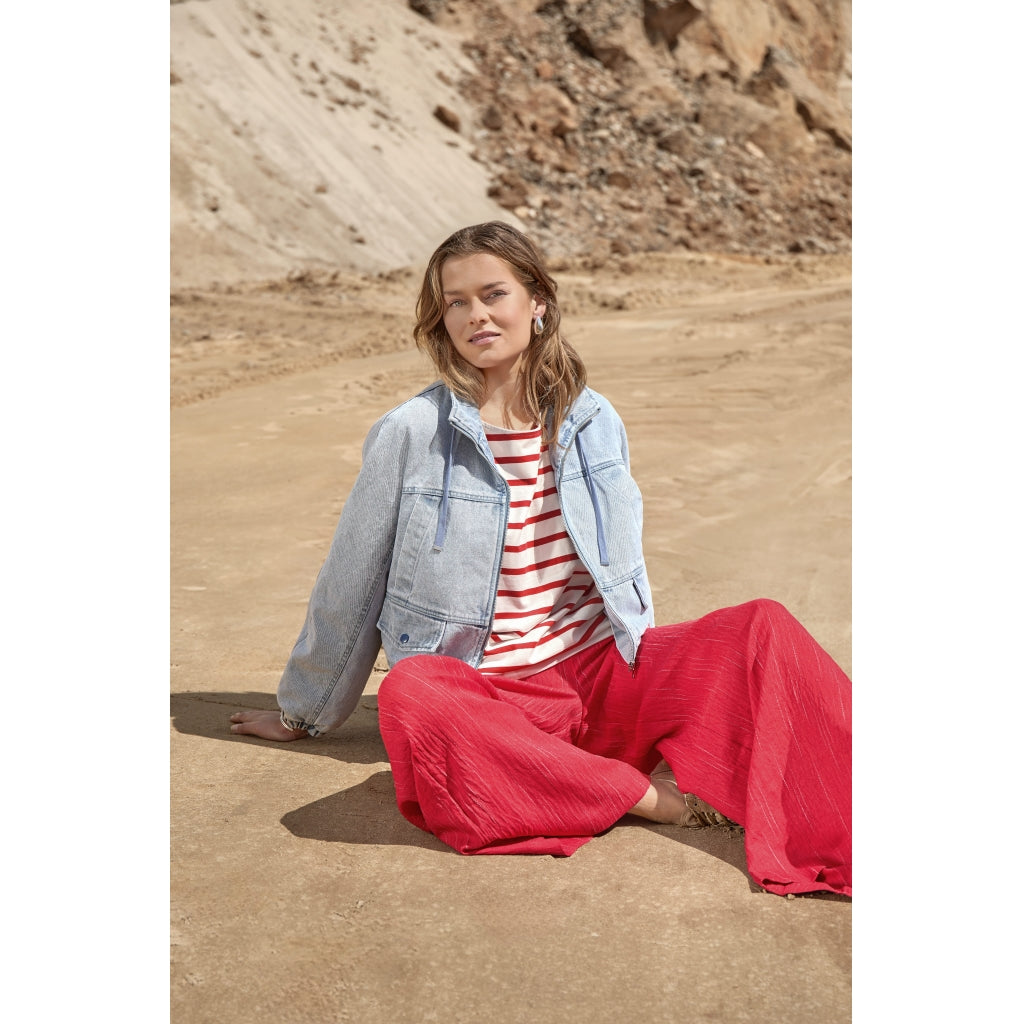 Peppercorn PCGaby Pinstripe Pant Pant 4049S Aura Orange Stripe