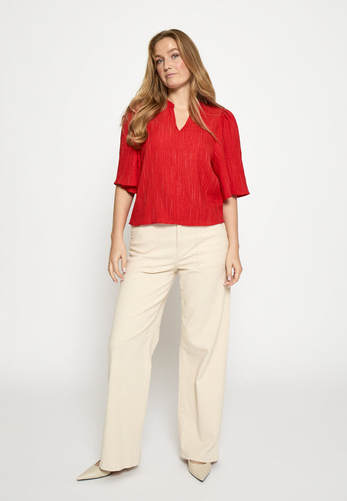 Peppercorn PCGaby Pinstripe Top Top 4049S Aura Orange Stripe