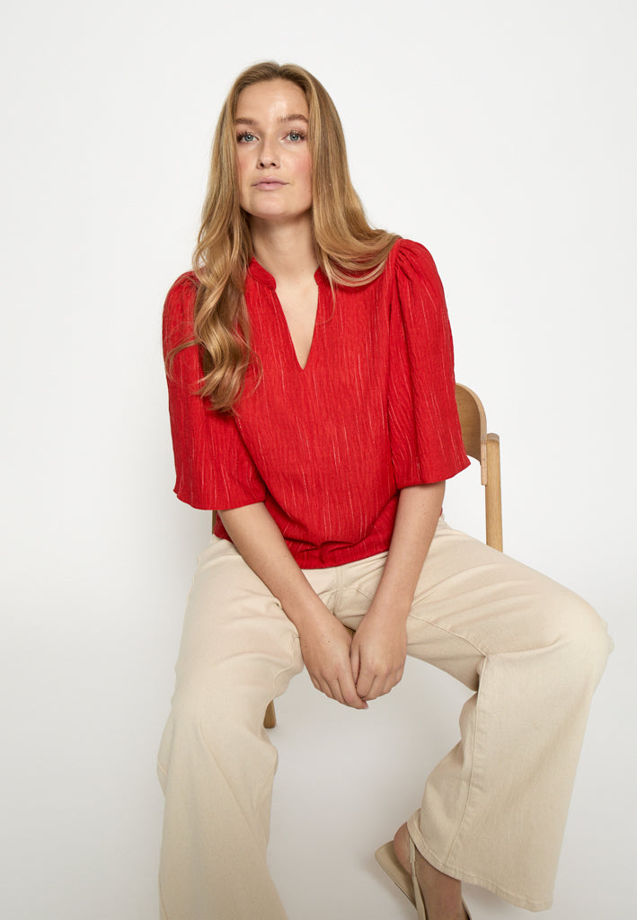 Peppercorn PCGaby Pinstripe Top Top 4049S Aura Orange Stripe