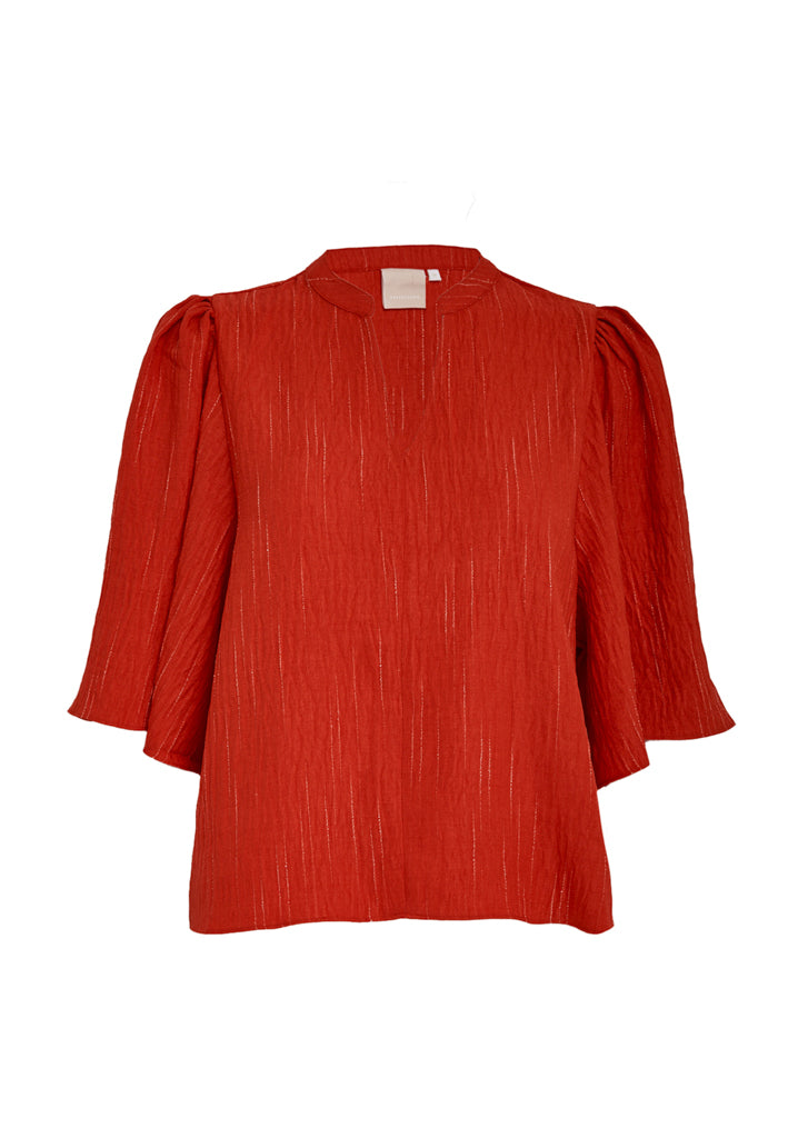 Peppercorn PCGaby Pinstripe Top Top 4049S Aura Orange Stripe