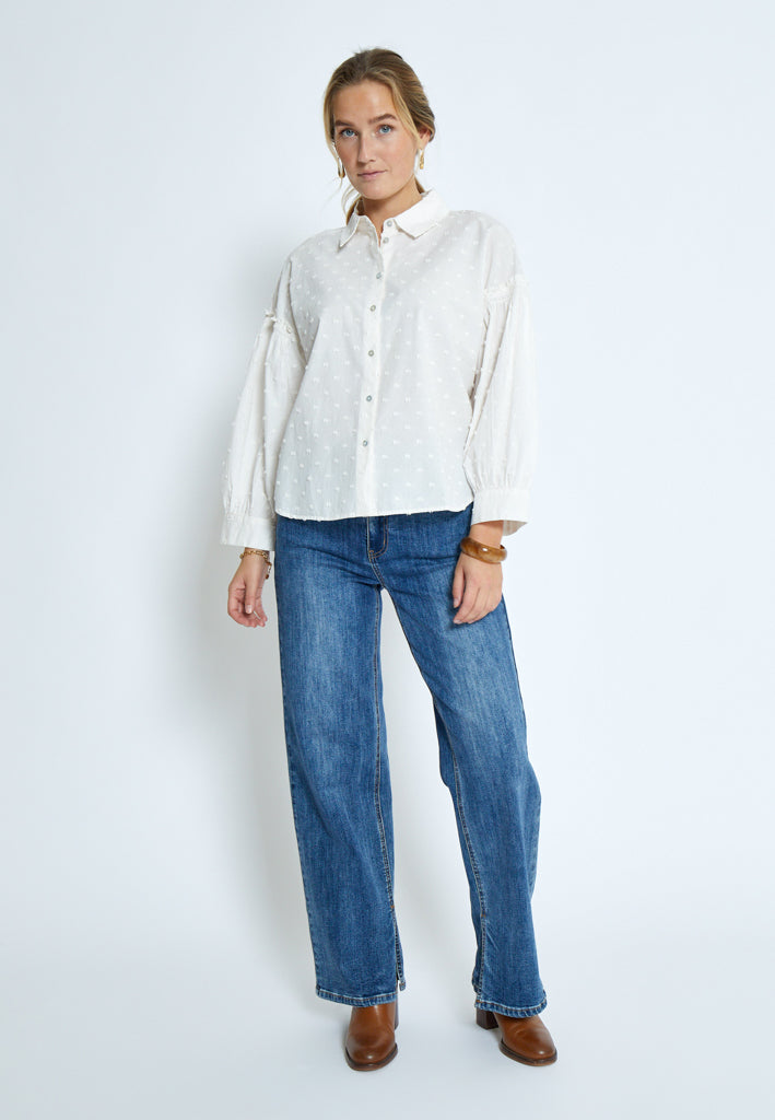 Peppercorn PCGelika 3/4 Sleeve Shirt Shirt 0011 Gardenia