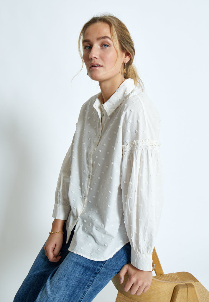 Peppercorn PCGelika 3/4 Sleeve Shirt Shirt 0011 Gardenia