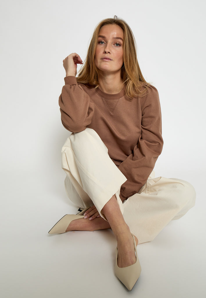 Peppercorn PCGloria GOTS Sweatshirt Sweatshirt 397 Wood Smoke