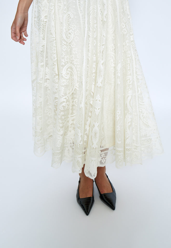 Peppercorn PCGreta Lace Skirt Skirt 0202 Whitecap Grey