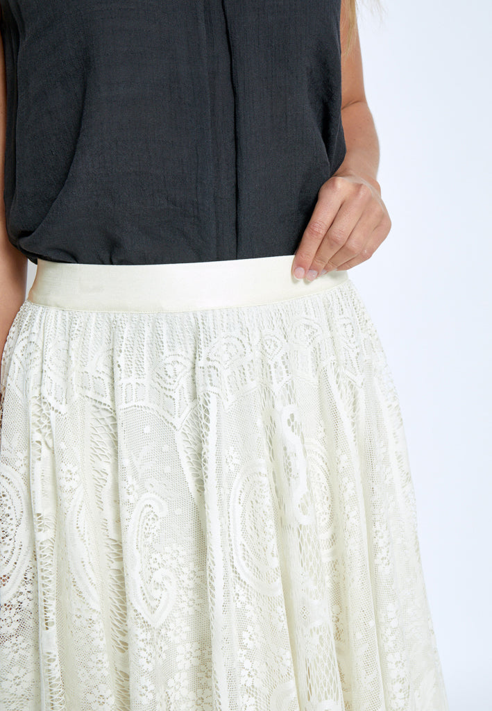 Peppercorn PCGreta Lace Skirt Skirt 0202 Whitecap Grey
