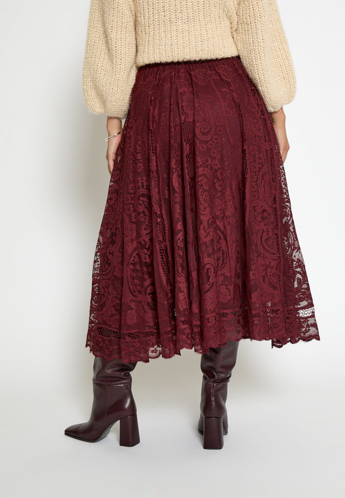 Peppercorn PCGreta Lace Skirt Skirt 0905 Tawny Port