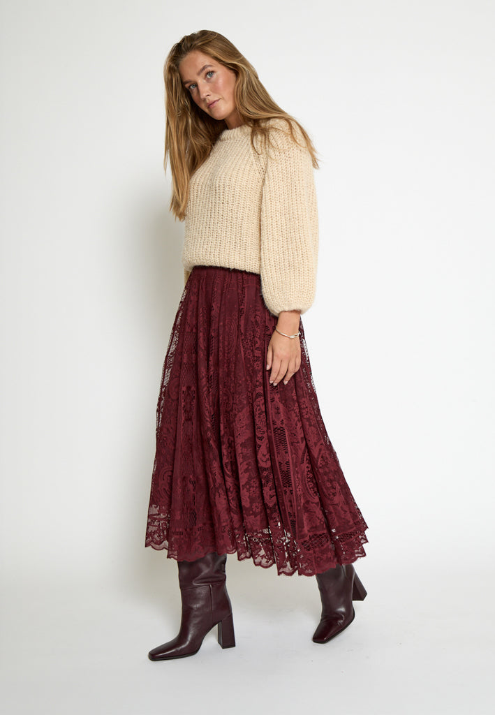 Peppercorn PCGreta Lace Skirt Skirt 0905 Tawny Port