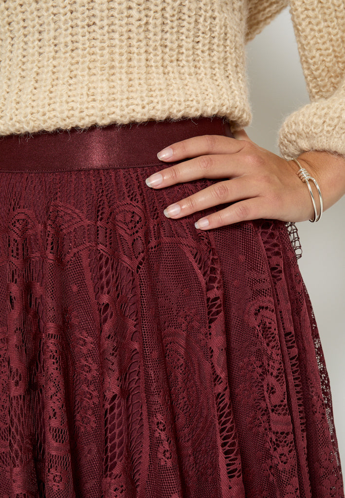 Peppercorn PCGreta Lace Skirt Skirt 0905 Tawny Port