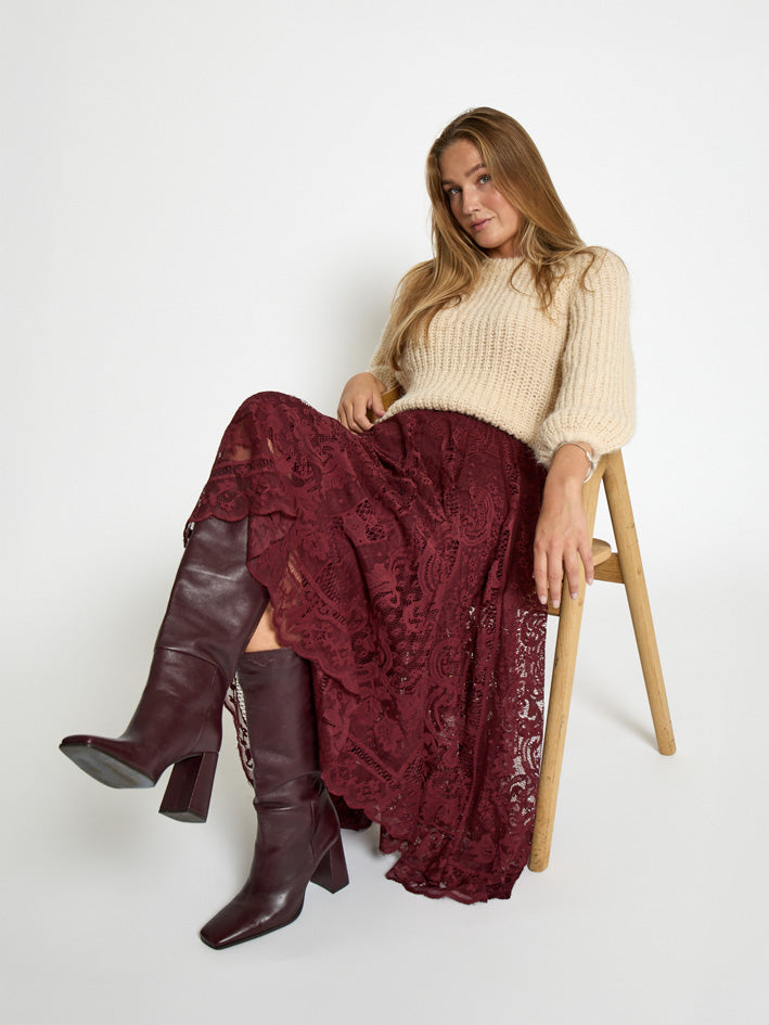 Peppercorn PCGreta Lace Skirt Skirt 0905 Tawny Port