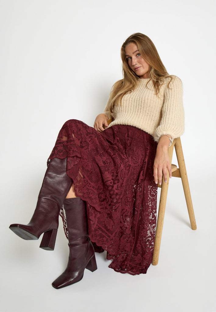 Peppercorn PCGreta Lace Skirt Skirt 0905 Tawny Port