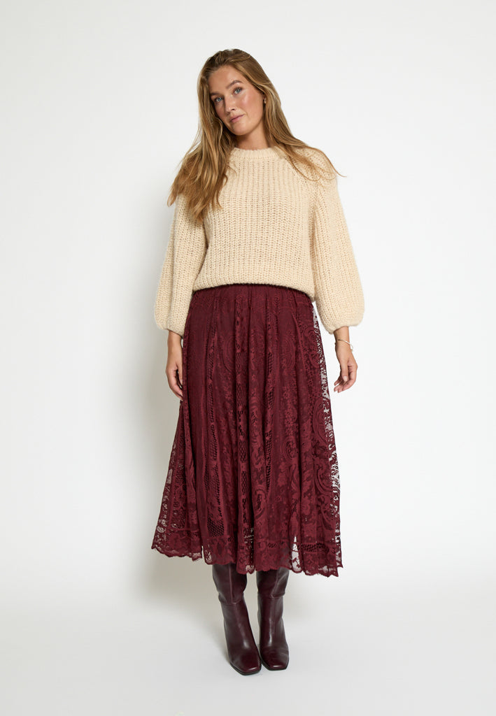 Peppercorn PCGreta Lace Skirt Skirt 0905 Tawny Port