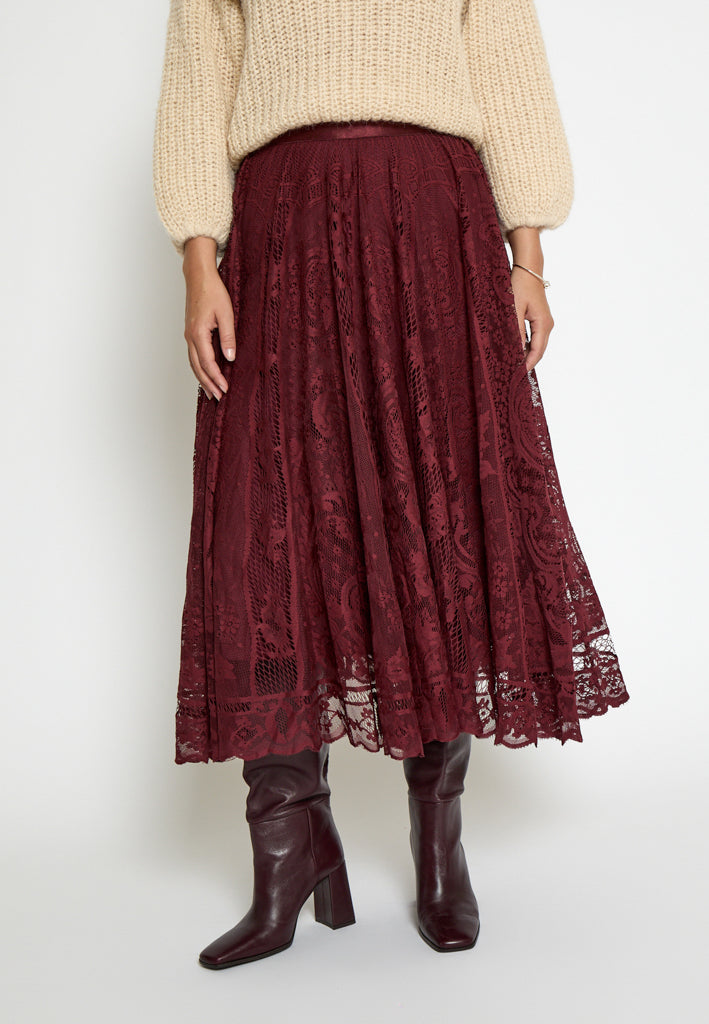 Peppercorn PCGreta Lace Skirt Skirt 0905 Tawny Port