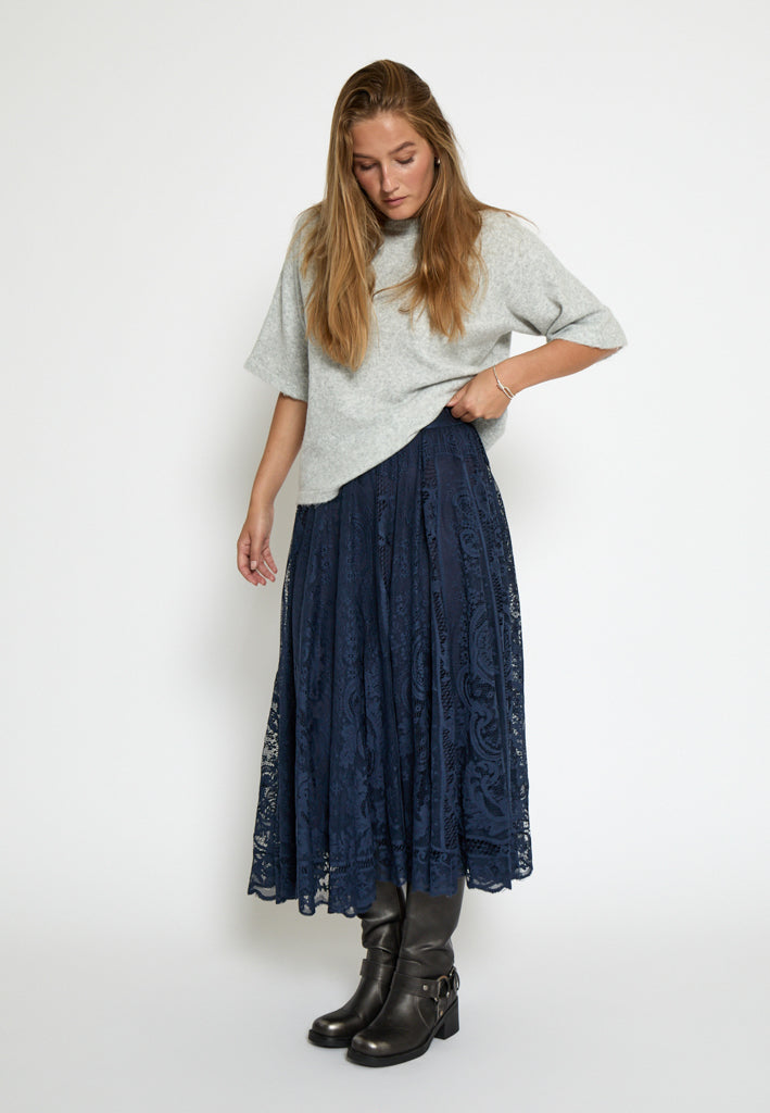 Peppercorn PCGreta Lace Skirt Skirt 1550 NAVY