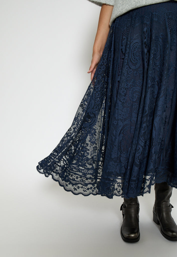 Peppercorn PCGreta Lace Skirt Skirt 1550 NAVY