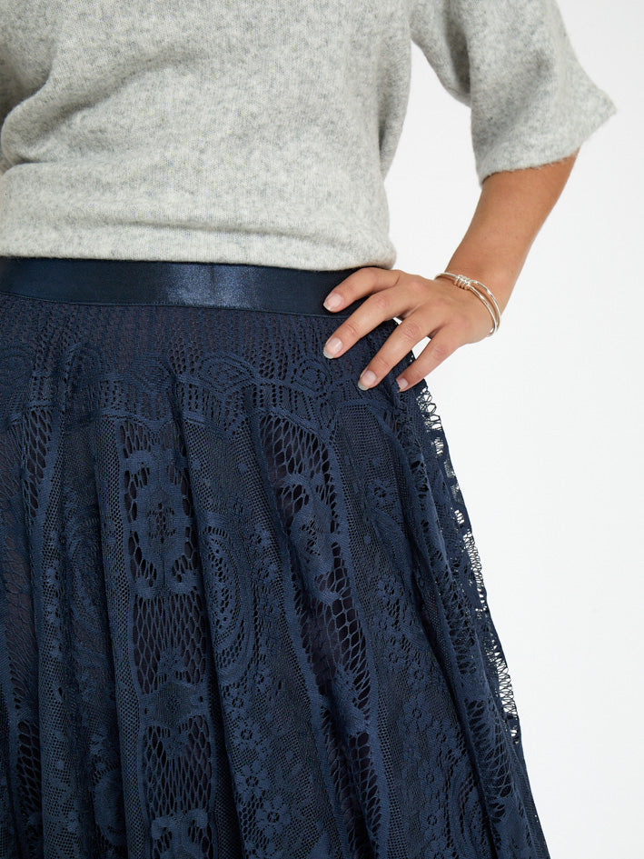 Peppercorn PCGreta Lace Skirt Skirt 1550 NAVY