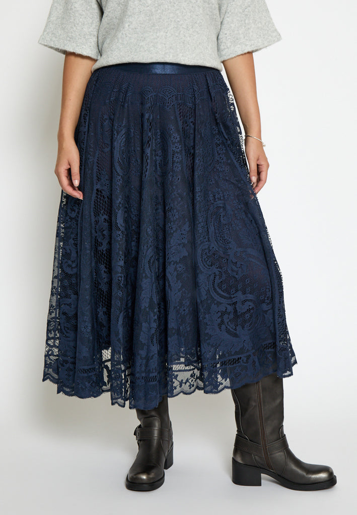 Peppercorn PCGreta Lace Skirt Skirt 1550 NAVY