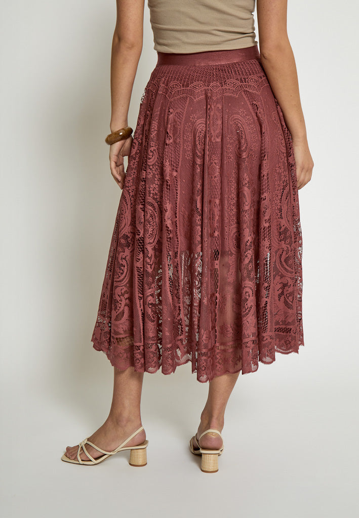Peppercorn PCGreta Lace Skirt Skirt 5076 Apple Butter Brown