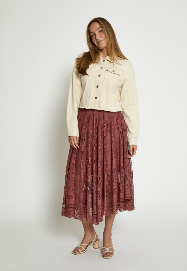 Peppercorn PCGreta Lace Skirt Skirt 5076 Apple Butter Brown