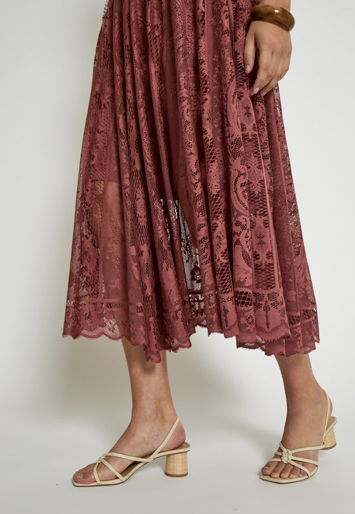 Peppercorn PCGreta Lace Skirt Skirt 5076 Apple Butter Brown