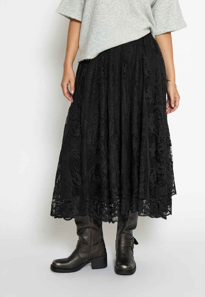 Peppercorn PCGreta Lace Skirt Skirt 9000 Black