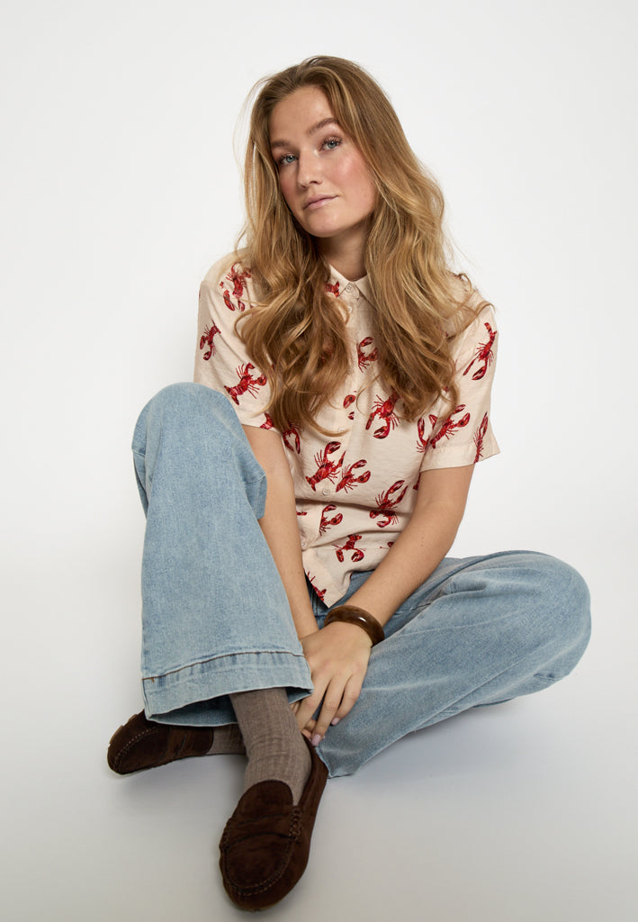 Peppercorn PCGrith Shirt Shirt 4049P Aura Orange Print