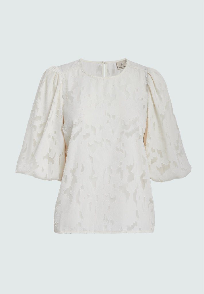 Peppercorn PCGyda Half Sleeve Blouse Blouse 0202 Whitecap Grey