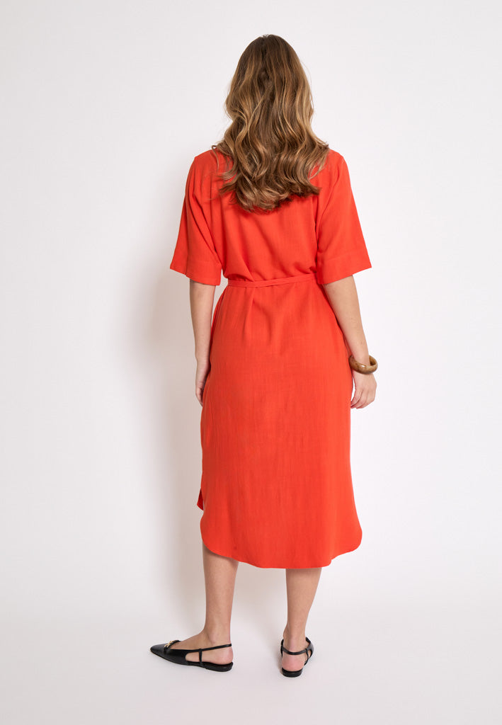 Peppercorn PCHannah Shirt Dress Dress 4174 Hot Coral