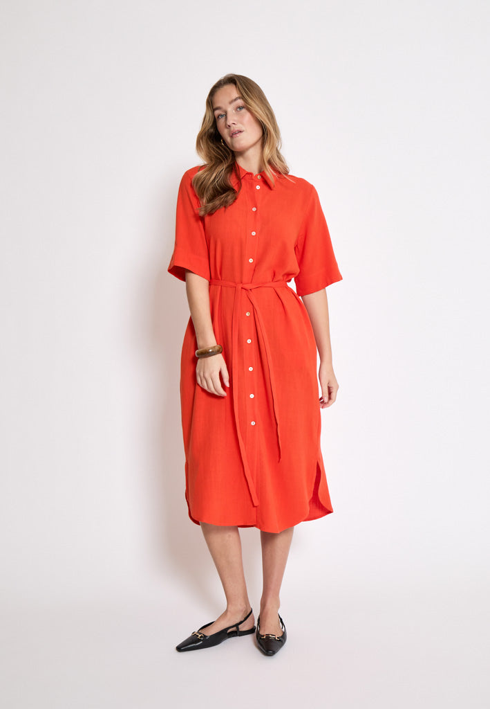 Peppercorn PCHannah Shirt Dress Dress 4174 Hot Coral