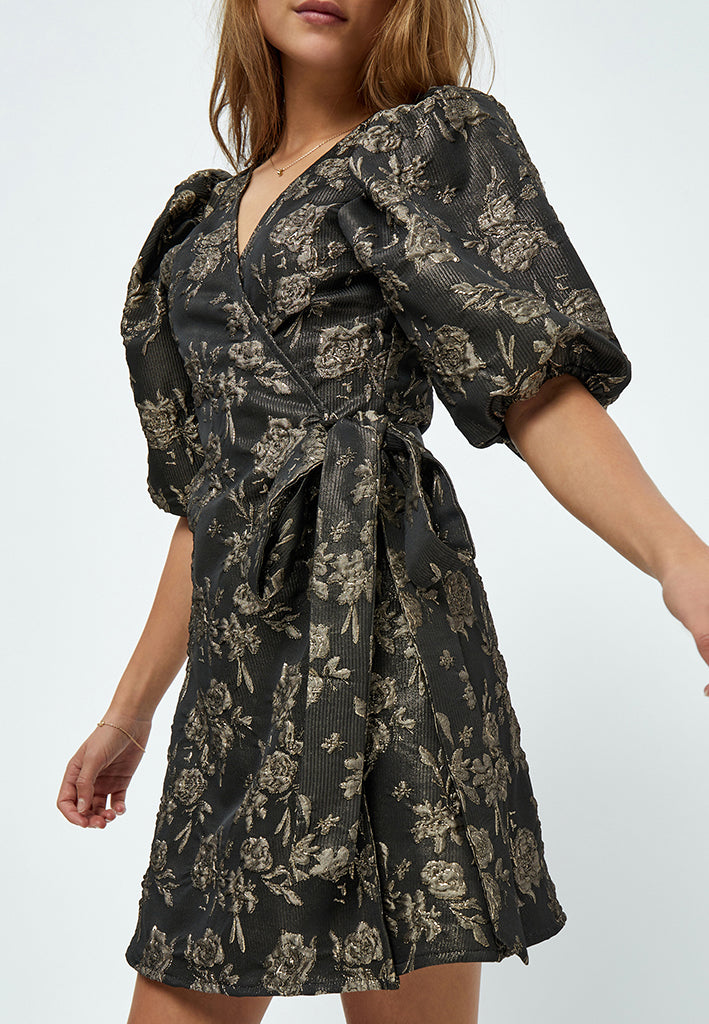 Peppercorn PCHatisha Wrap Dress Dress 9000P Black Print