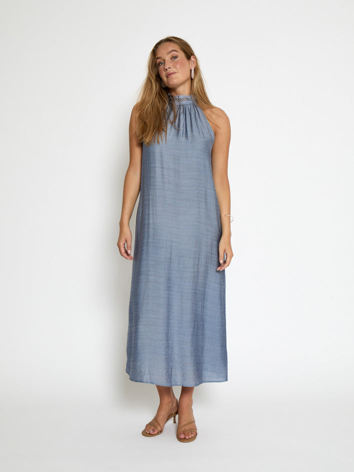 Peppercorn PCHelen Halterneck Dress Dress 1039 FADED DENIM