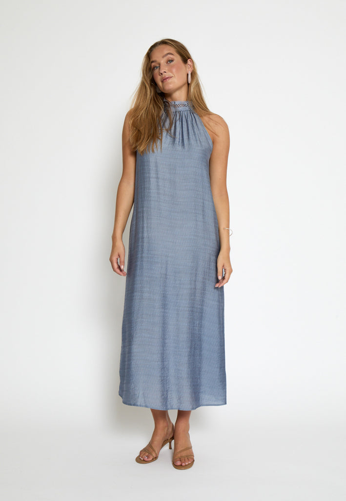 Peppercorn PCHelen Halterneck Dress Dress 1039 FADED DENIM