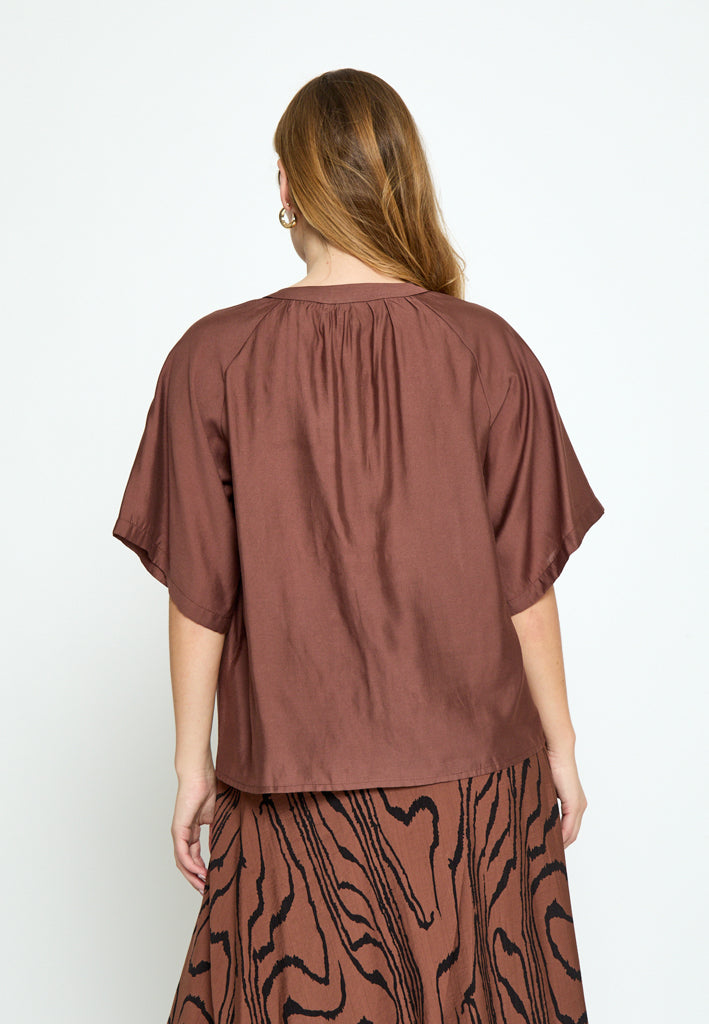 Peppercorn PCIda Short Sleeve Shirt Shirt 4999 Mink Brown