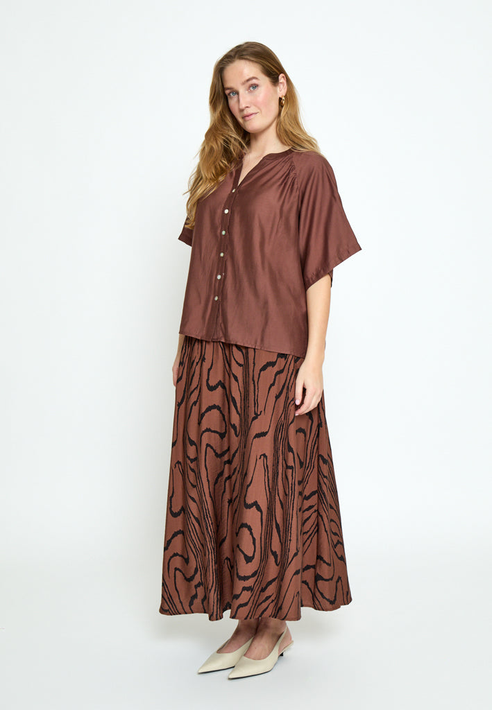 Peppercorn PCIda Short Sleeve Shirt Shirt 4999 Mink Brown