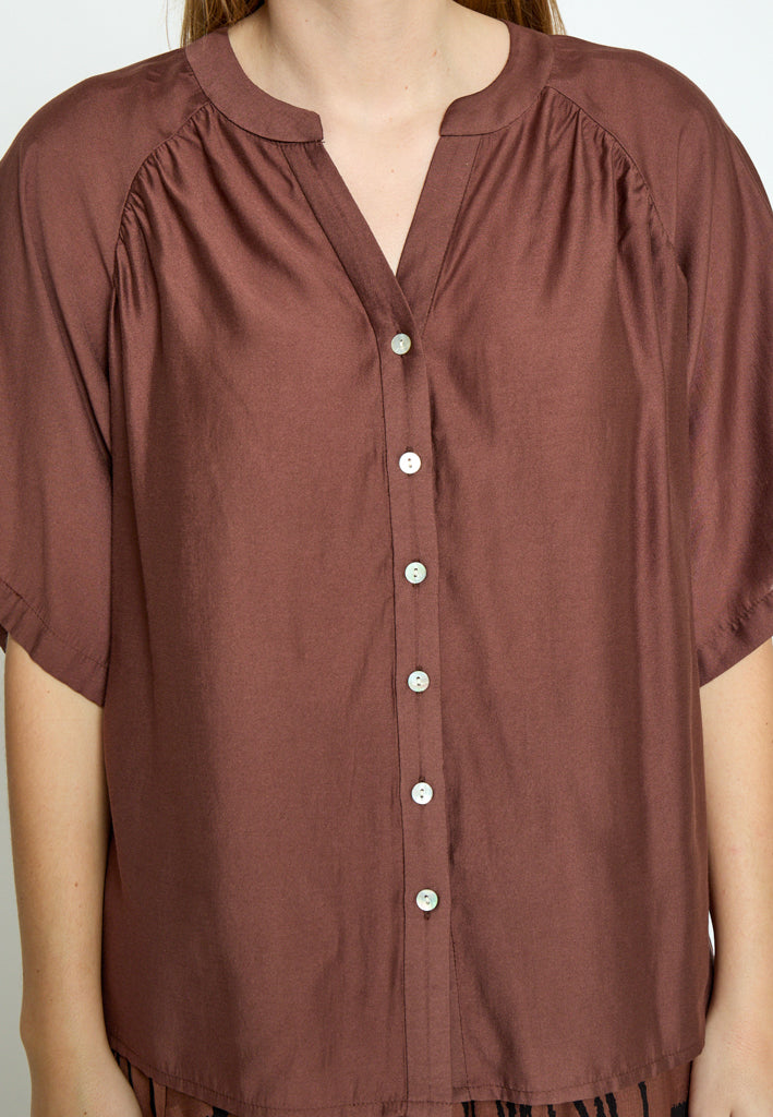 Peppercorn PCIda Short Sleeve Shirt Shirt 4999 Mink Brown