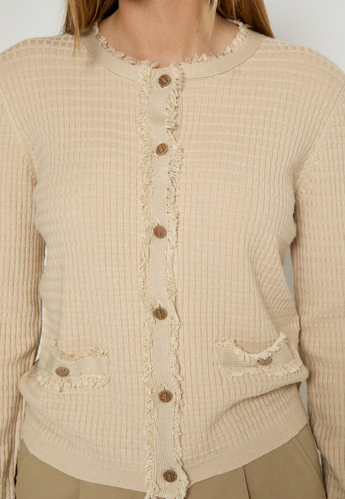 Peppercorn PCJacobe Knit Cardigan Cardigans 0202 Whitecap Grey
