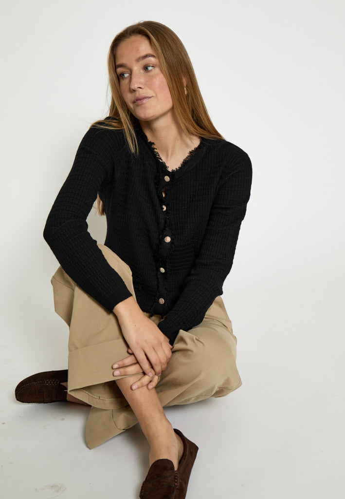 Peppercorn PCJacobe Knit Cardigan Cardigans 9000 Black