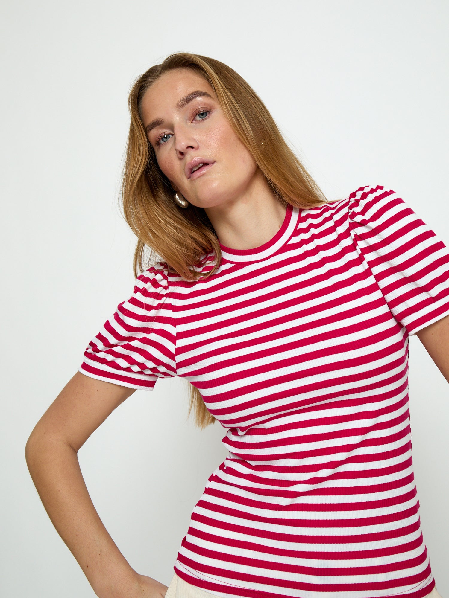 Peppercorn PCJohanna Striped GRS T-shirt T-Shirt 4039S Virtual Pink Stripe