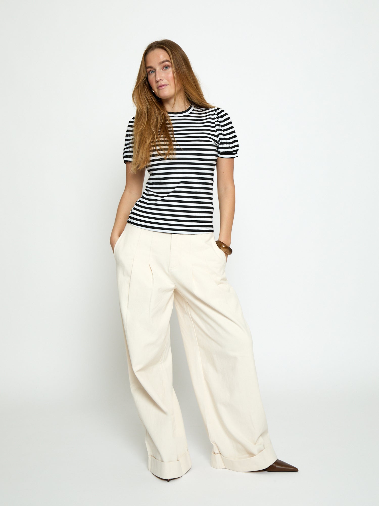 Peppercorn PCJohanna Striped GRS T-shirt T-Shirt 9000S Black Stripe