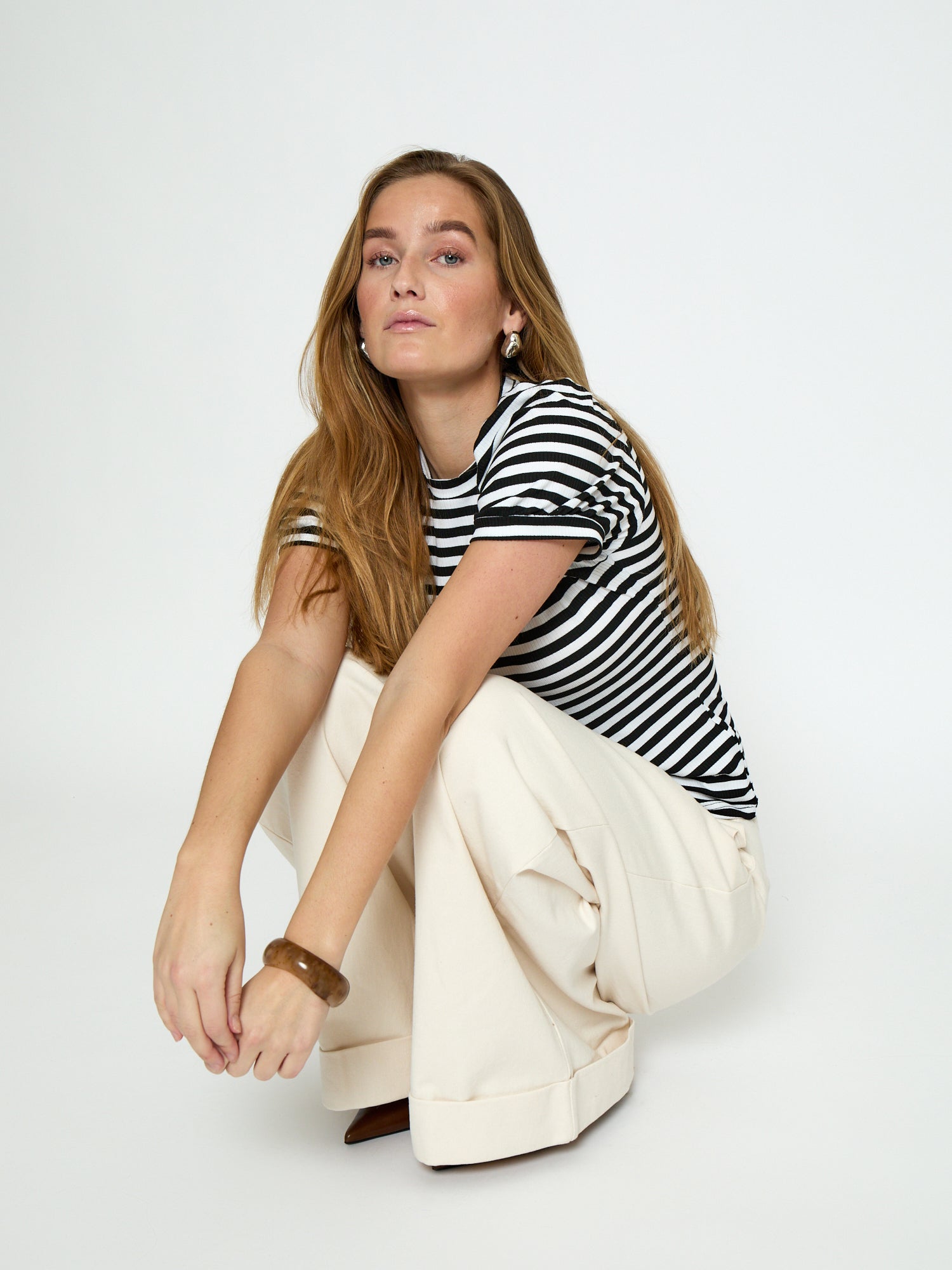 Peppercorn PCJohanna Striped GRS T-shirt T-Shirt 9000S Black Stripe