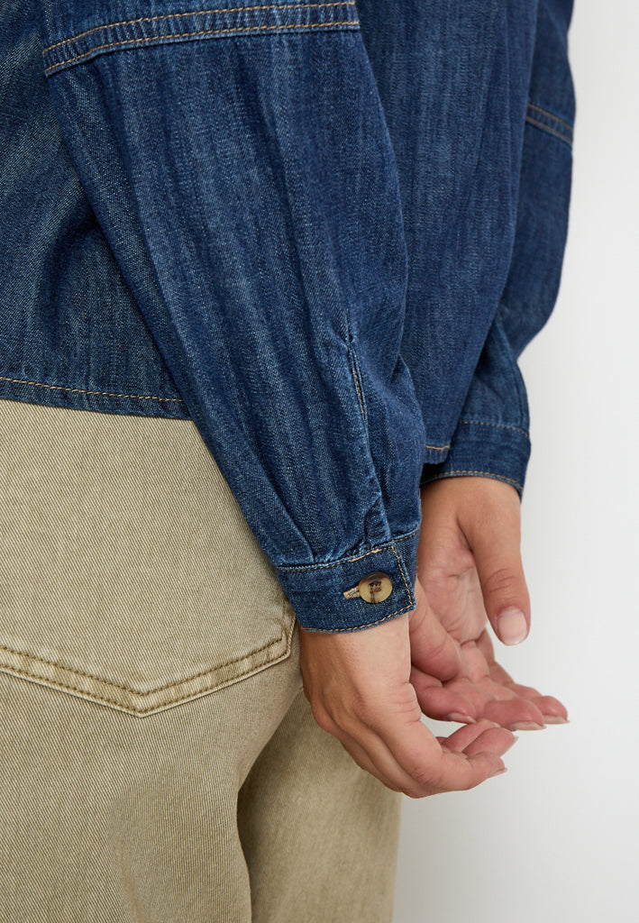 Peppercorn PCKaia Denim Shirt Jacket Jacket 9610 Mid Blue Denim