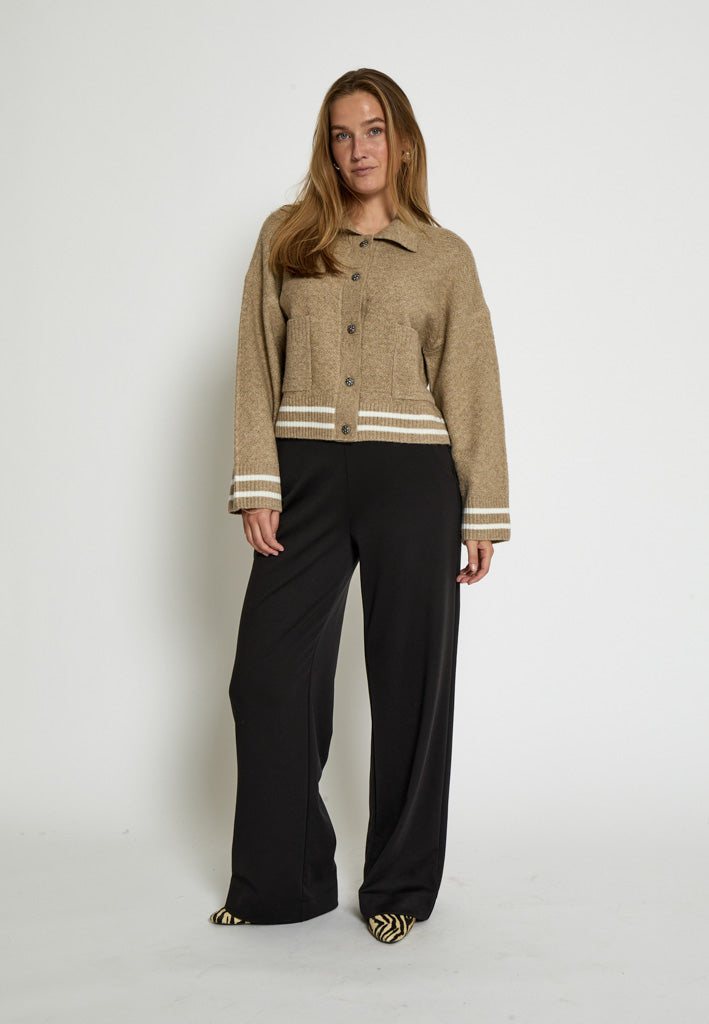 Peppercorn PCKamilla GRS Knit Jacket Cardigans 4073 Kelp Sand
