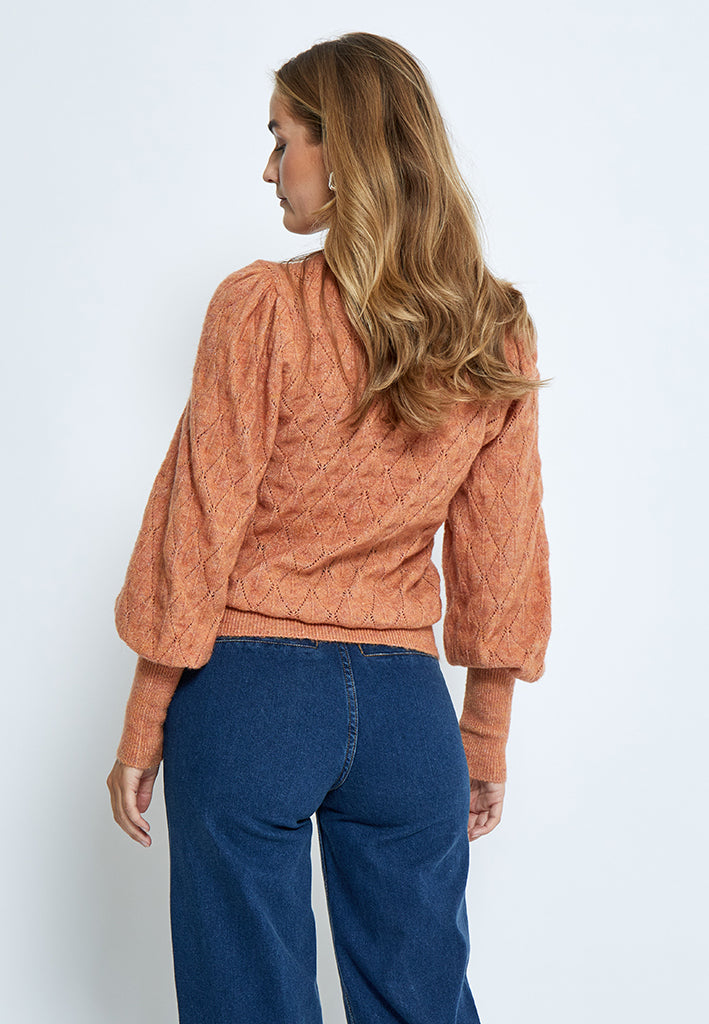 Peppercorn PCKate Puff Sleeve Pullover Pullover 4142M TOASTED NUT MELANGE