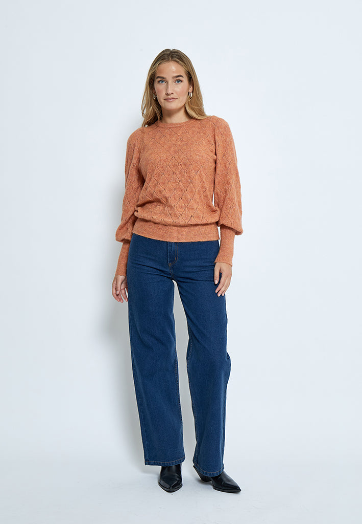 Peppercorn PCKate Puff Sleeve Pullover Pullover 4142M TOASTED NUT MELANGE