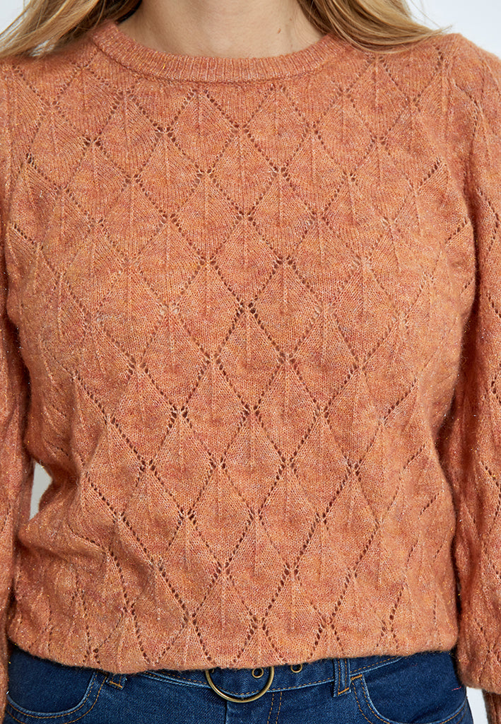 Peppercorn PCKate Puff Sleeve Pullover Pullover 4142M TOASTED NUT MELANGE