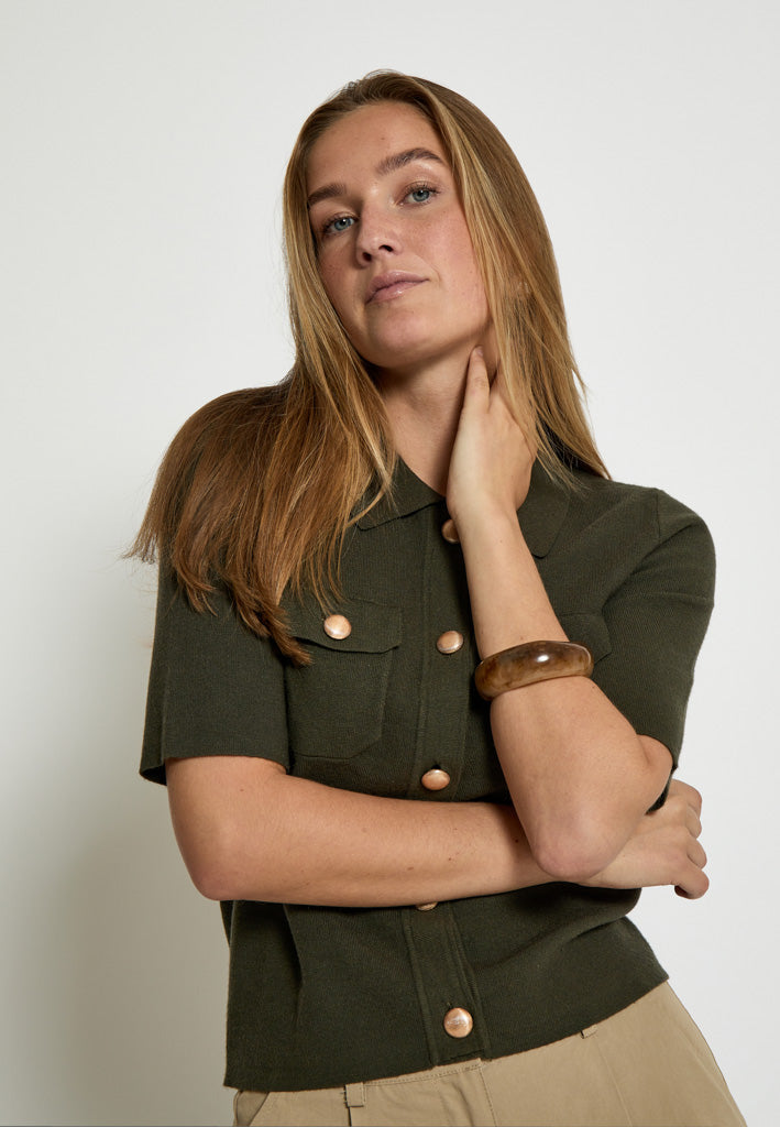 Peppercorn PCKaylee Half Sleeve Cardigan Cardigans 3627 Grape Leaf